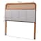 Baxton Studio Esti Mid-Century Modern Fabric and Wood King Size Headboard with Rattan 238-12884-ZORO - alternate 7